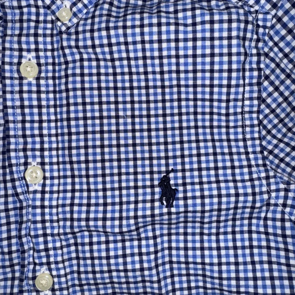 Ralph Lauren Boys' Blue Checkered Button Down‎ Shirt Size Small 8